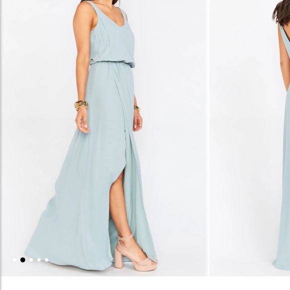 Show Me Your Mumu Kendall Dress in Silver Sage Crisp - Size X-Small - Picture 2 of 6